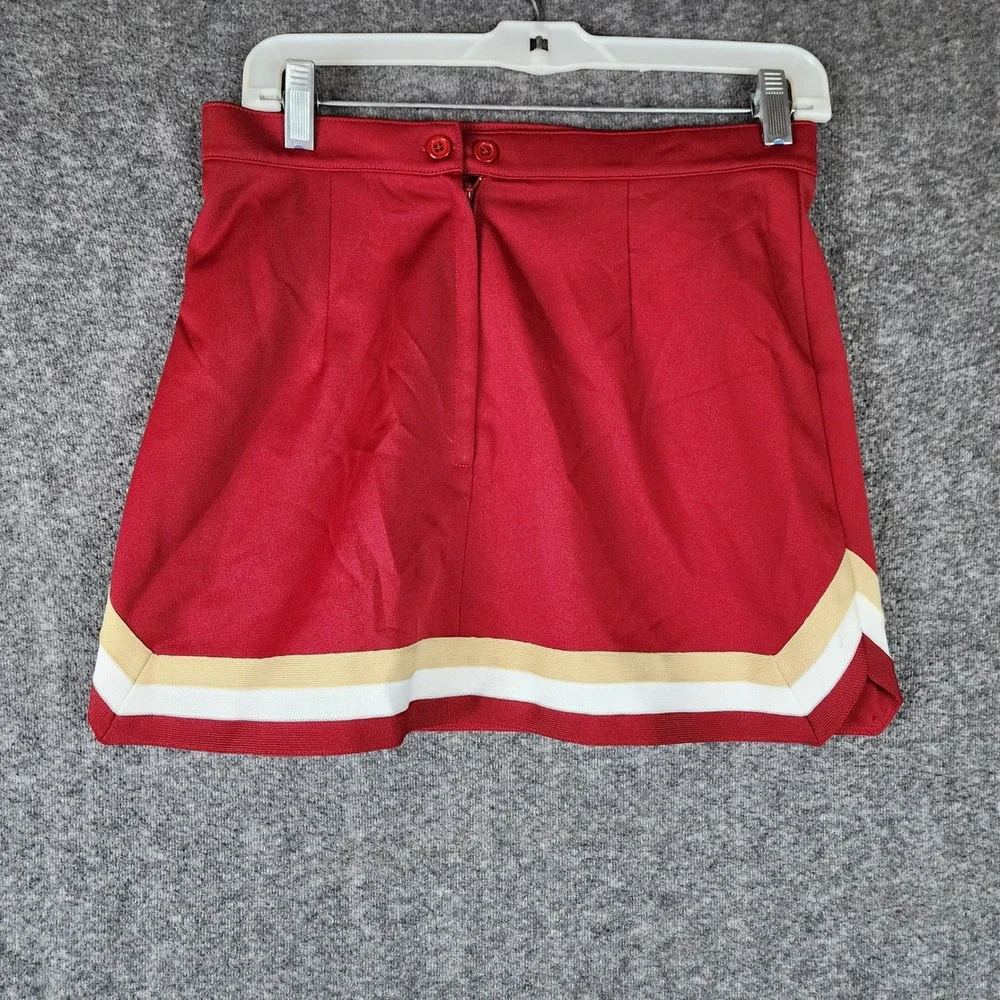 Varsity Cheer Uniform Set Girls Kids L SGMS Maroon Gold Athletic Varsity EUC